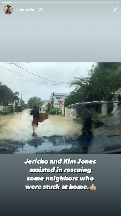 Jericho Rosales and Kim Jones are helping rescuers in Marikina using  surfboards 🙌🏼🙌🏼🙌🏼 Due to the lack of available flotation devices, the  …